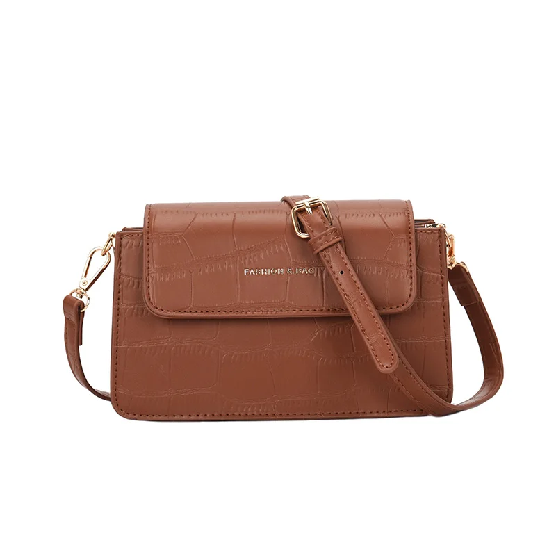 

Stone Pattern PU Leather Crossbody Bag for Women 2021 New Fashion Female Flap Handbags High Quality Shoulder Bags Purses bolsos