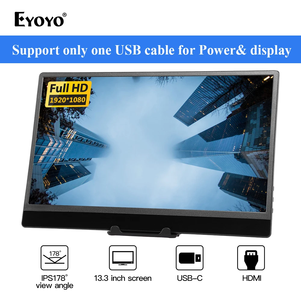EYOYO 13 3 &quotEM13RS 1080P Портативный FHD HDR игровой монитор USB C HDMI второй экран для ноутбука