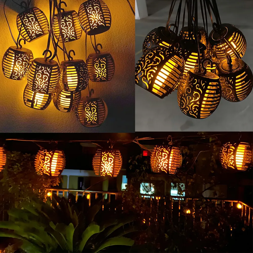 

Солнечные фонари с пламенем, уличные садовые фонари на солнечной батарее, водонепроницаемые светодиодные ленты для патио, двора, уличные по...