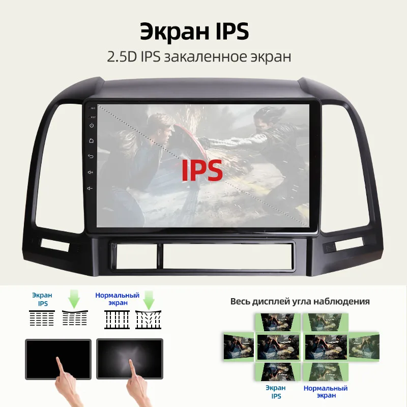 TUXIN 2 Din Android Магнитола для Hyundai Santa Fe 2006 2007 2008 2009 2010 2012 8.1 Автомобильный