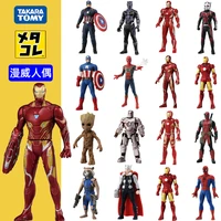tomy alloy anime figure doll decoration model panther iron man captain america spider man doll model collection boy gift
