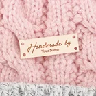 Кожаные бирки, Персонализированные Бирки, вязаные этикетки, фотоэтикетки для шляп, ручная работа, персонализированное имя, бирки с именем (PB2411)