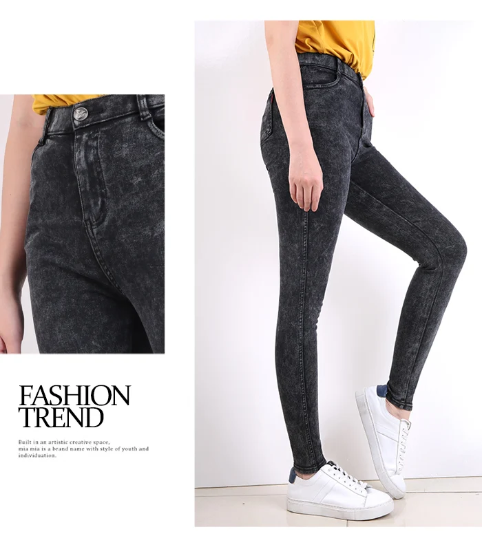 Женские облегающие джинсы LEIJIJEANS, классические высокоэластичные черные джинсы средней посадки со снежинками, модель 9259 большого размера