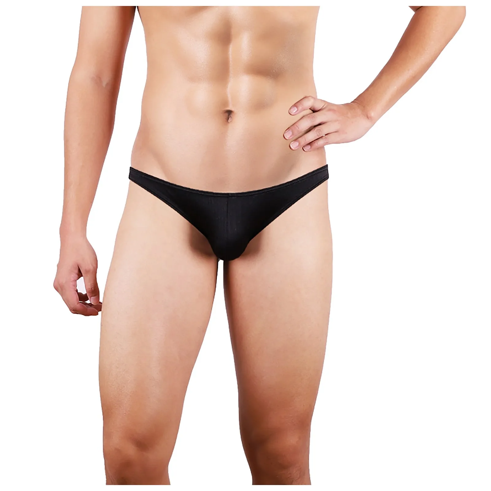 

Men's Sexy Brushed-jacquard Thong Underwear Breathable Stretch Sports Briefs Ventilate Underpants Plus Size Men Briefs Slip D4