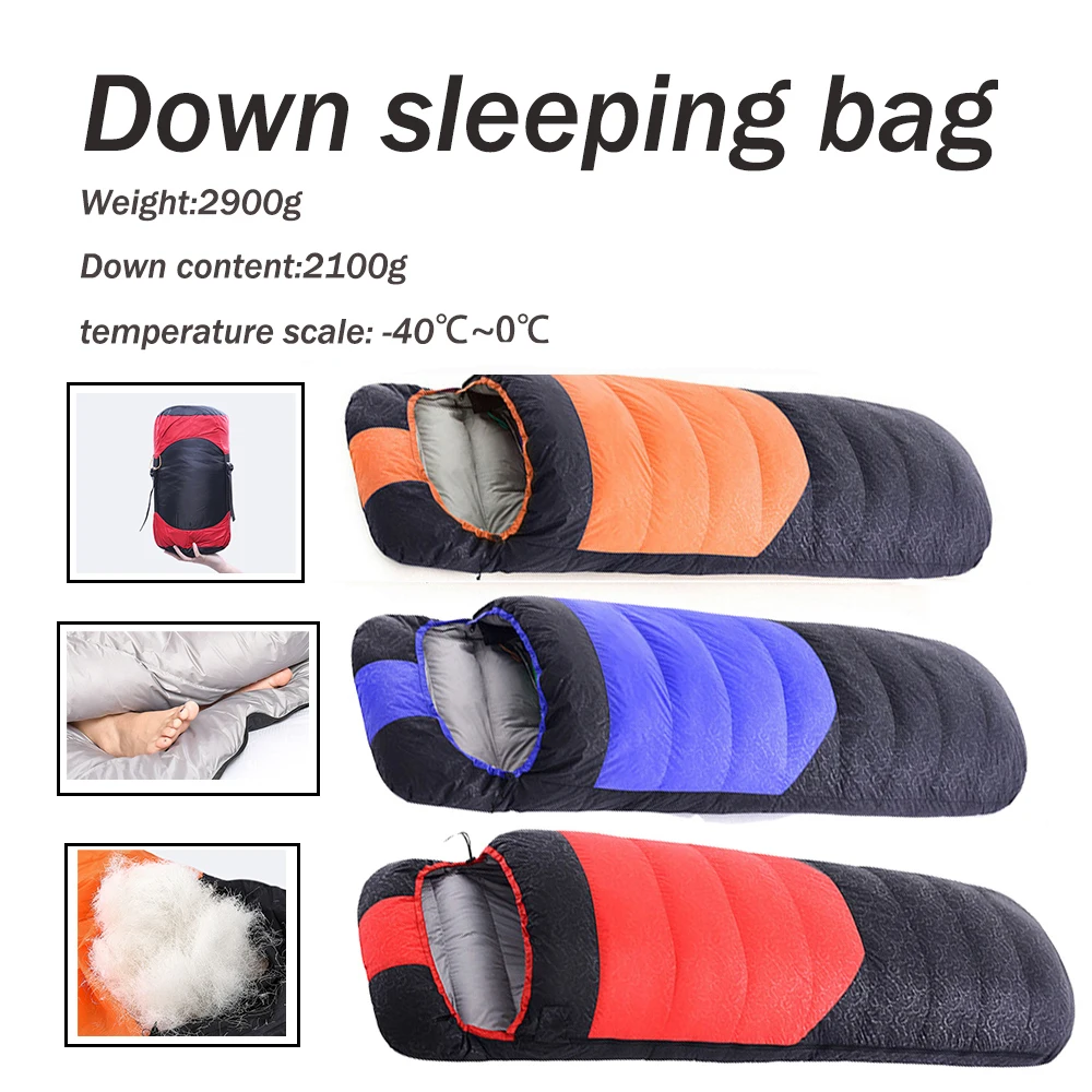 Beste 2.9Kg Camping Slapen Accessoires Dubbele Slaapzak Camping Goederen Koud Slaapzak Alle Voor Natuur Wandelen Slaapzak