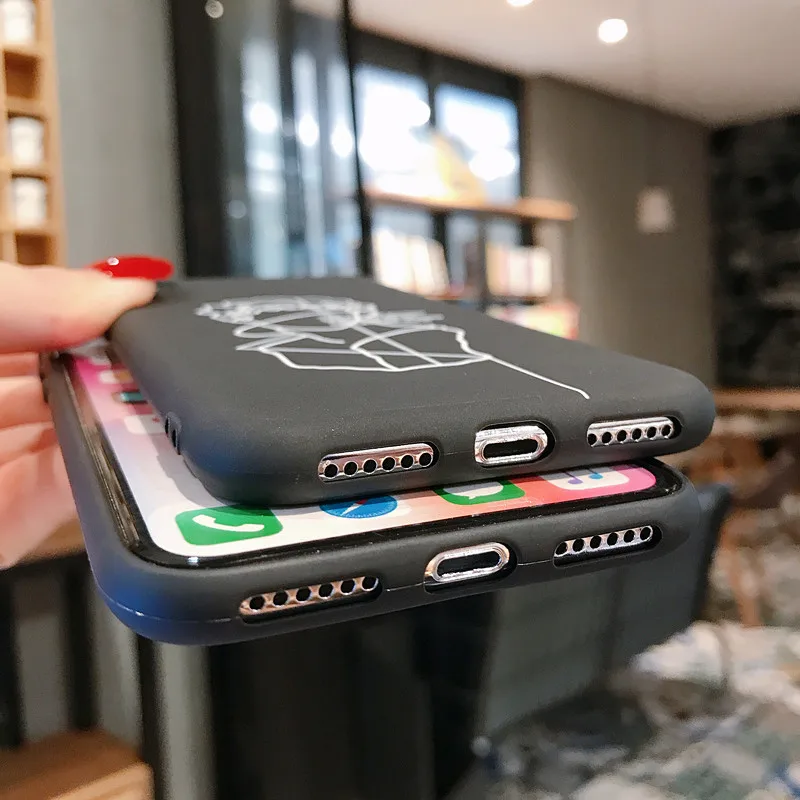 Чехол для iPhone6 iPhone 6S Plus 7 7Plus 8 8Plus X XR XS Max чехол Симпатичные Луна линия рисунком