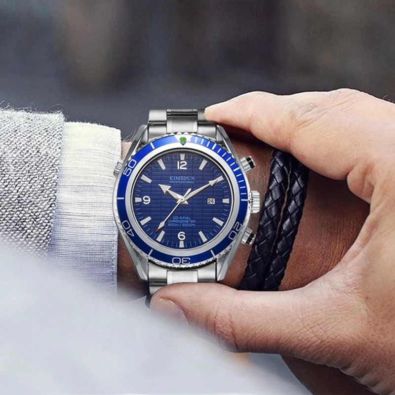 

KIMSDUN Luxury Brand Men Stainless Steel Quartz Watch Casual Military Classic Fashion Steel Belt Watch relojes para hombre OMG