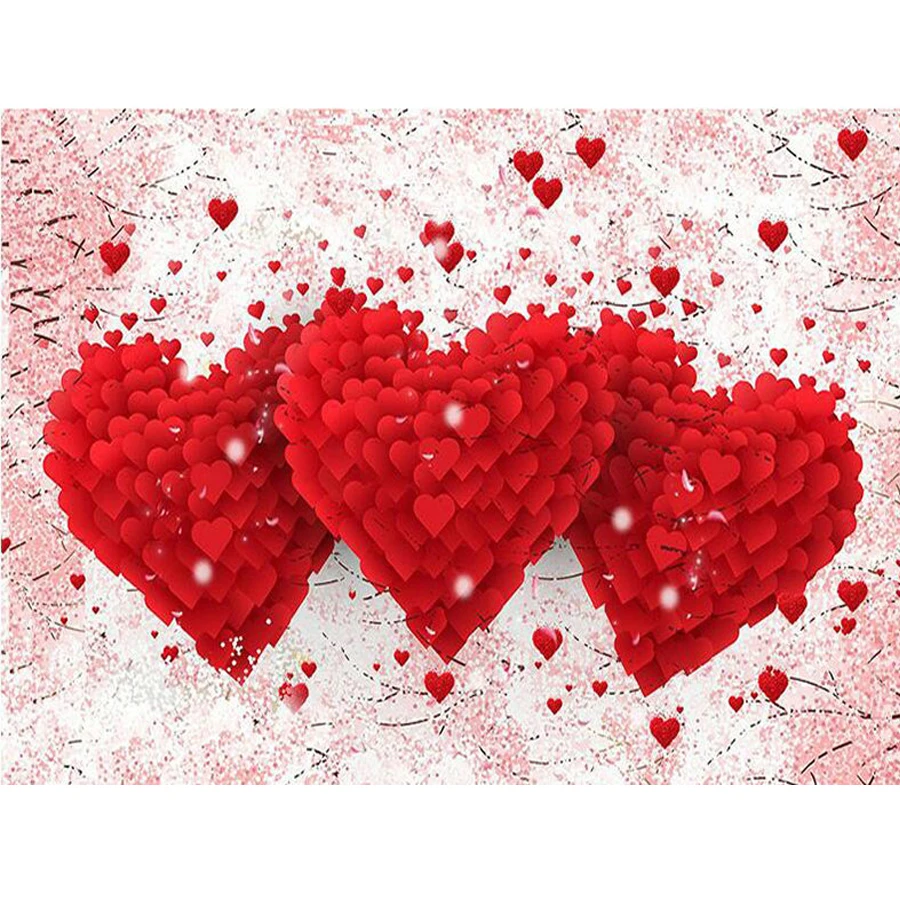 

New Arrival Red Heart Pattern 5D DIY Diamond Embroidery 3D picture Diamond Painting Full Cross Embroidery Crafts wedding decor