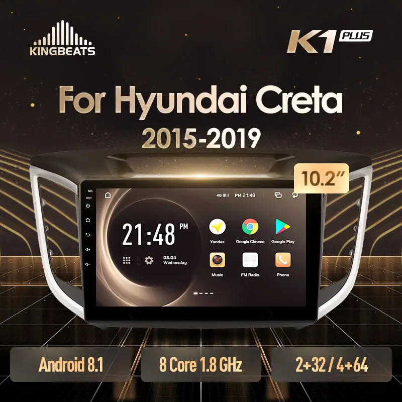 KingBeats штатное головное устройство for Hyundai Creta IX25 GPS Android 8.1 автомагнитола на андроид магнитола для Хендай Крета GS автомобильная мультимедиа Octa Core 8 core*1.8G DDR4 2G ROM