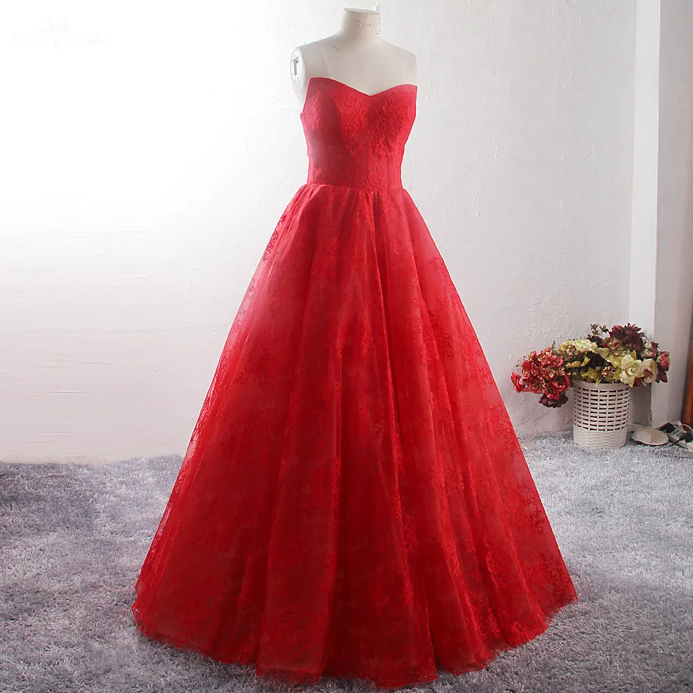 LZ377 элегантное Красное длинное свадебное платье без рукавов с вырезом сердечком