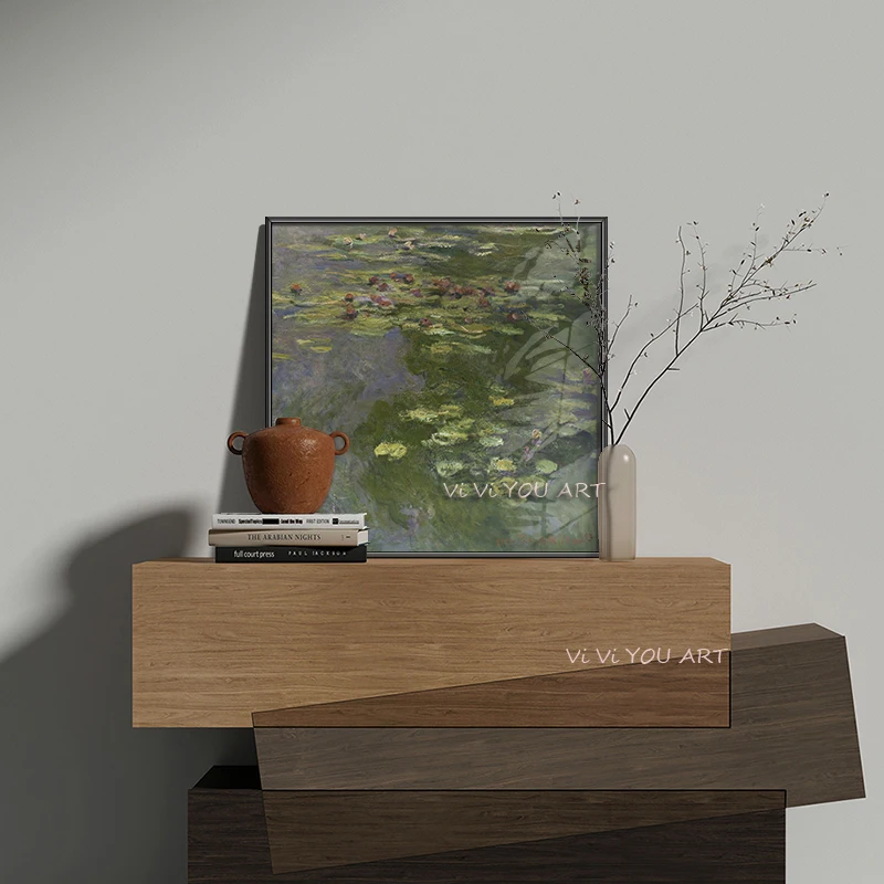 Goede Claude Monet Beroemde Schilderij Waterlelies Wall Art Handgemaakte Canvas Schilderij Moderne Foto Kamer Home Decoratie