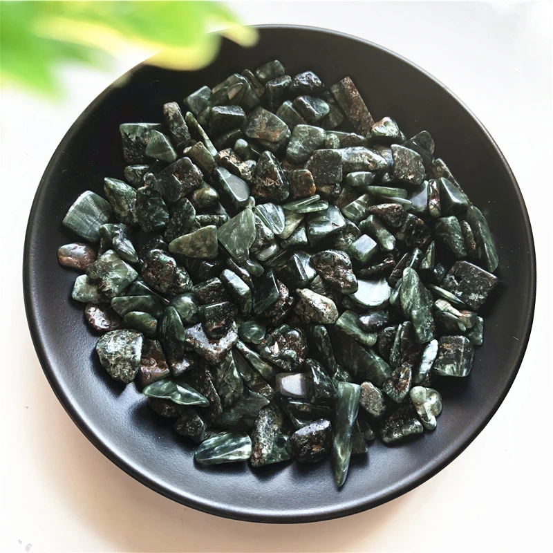 50 г 8 12 мм натуральный зеленый Чароит камни Серафинит Гравий Кристалл каменная