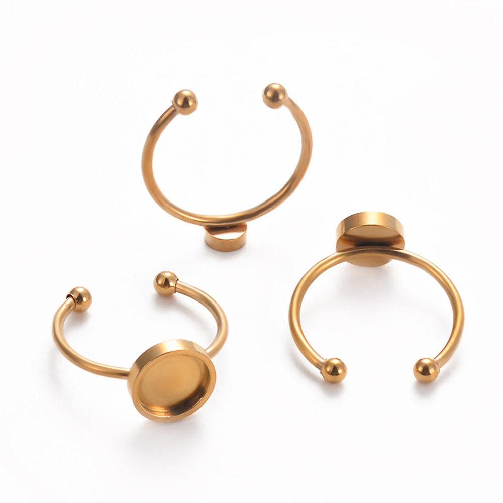 10 шт. без выцветания нержавеющая сталь золото регулируемые кольца пустые/Базовые