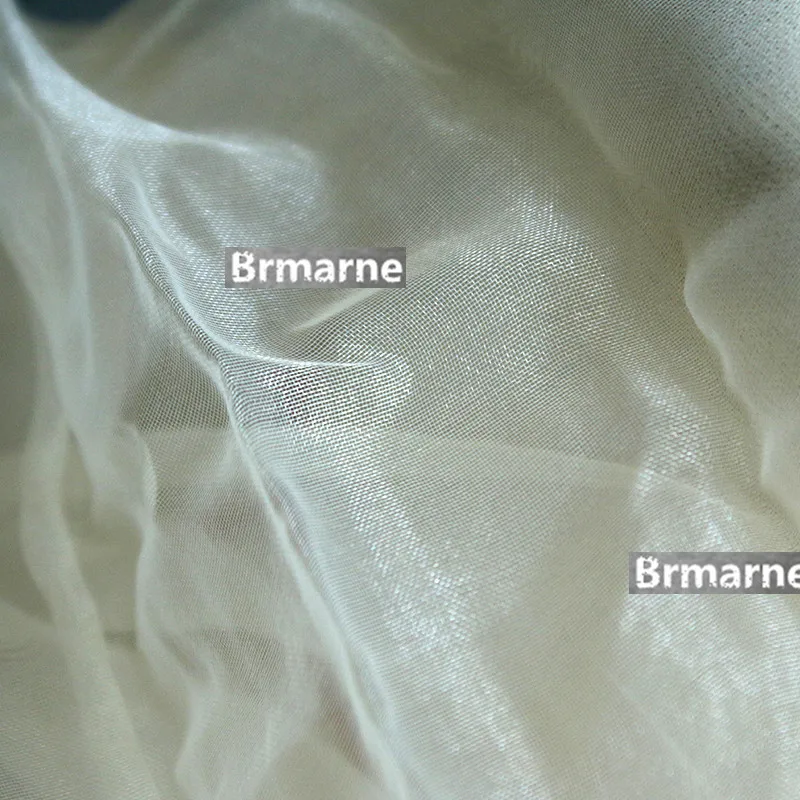 45 см * 150 см/шт. Кремово-желтый обжимной креп прозрачная сетчатая драпировка