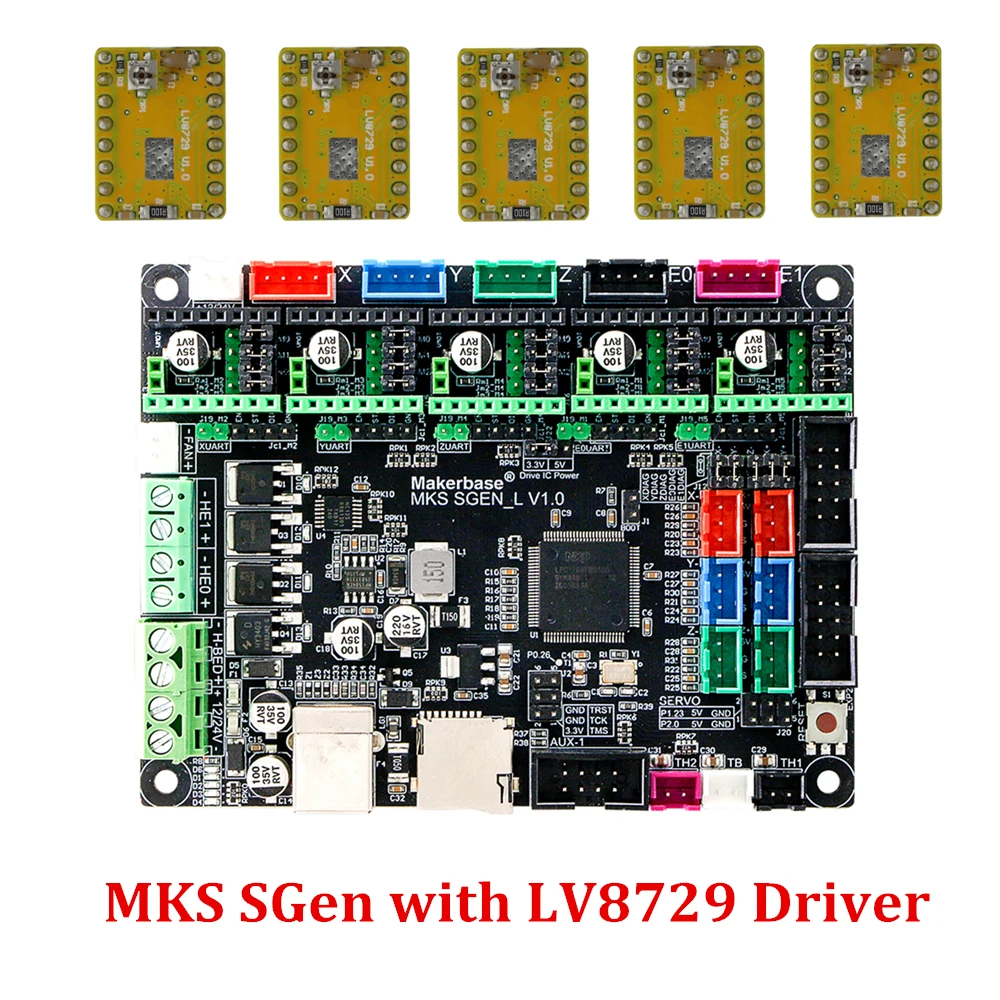Плата управления 3D принтером MKS SGen L 32Bit smootieboard совместима с Marlin2.0 smootieware LV8729 TMC2208