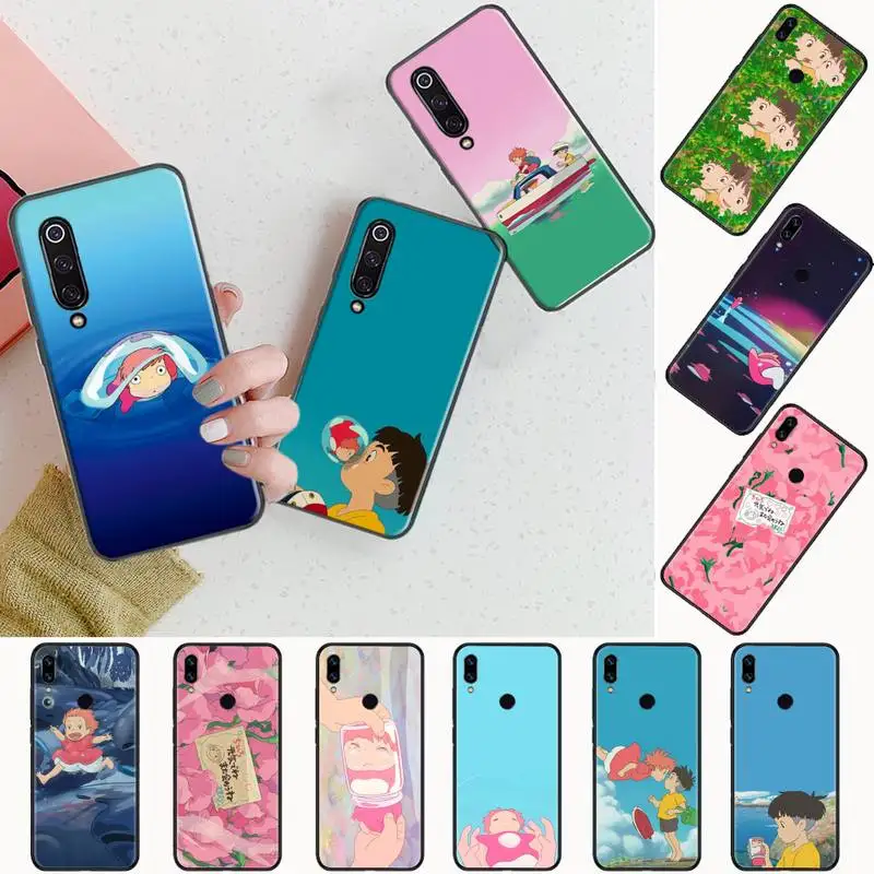 

Ponyo on the Cliff Phone Case black For Xiaomi Redmi mi note 7 8t 9 9t 9s 8 10 10t 11 pro lite K20 max 3