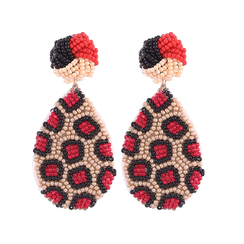 Sehuoran Za эффектные Висячие серьги для женщин Boho модные эффектные бисерные серьги ручной работы Роскошные вечерние ювелирные изделия