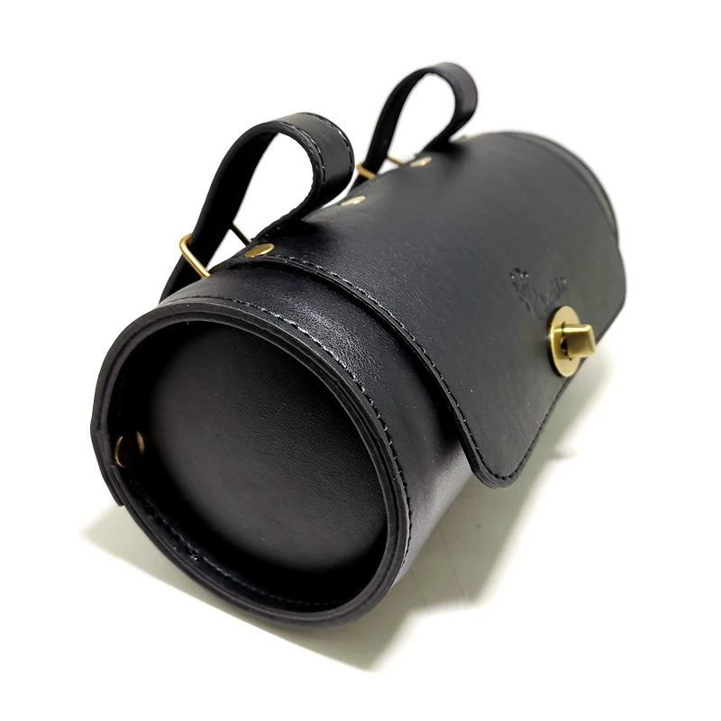 New style black Q398 Ретро велосипедная сумка из искусственной кожи, сумка для велоспорта, сумка для езды на велосипеде, винтажная седельная сумка, велосипедная сумка, Аксессуары для велосипеда - Цвет: New style black