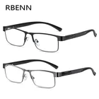 Очки для чтения RBENN + 1,75 мужские в металлической оправе, аксессуар для чтения при пресбиопии, с пружинными петлями, с защитой от сисветильник, 2 упаковки