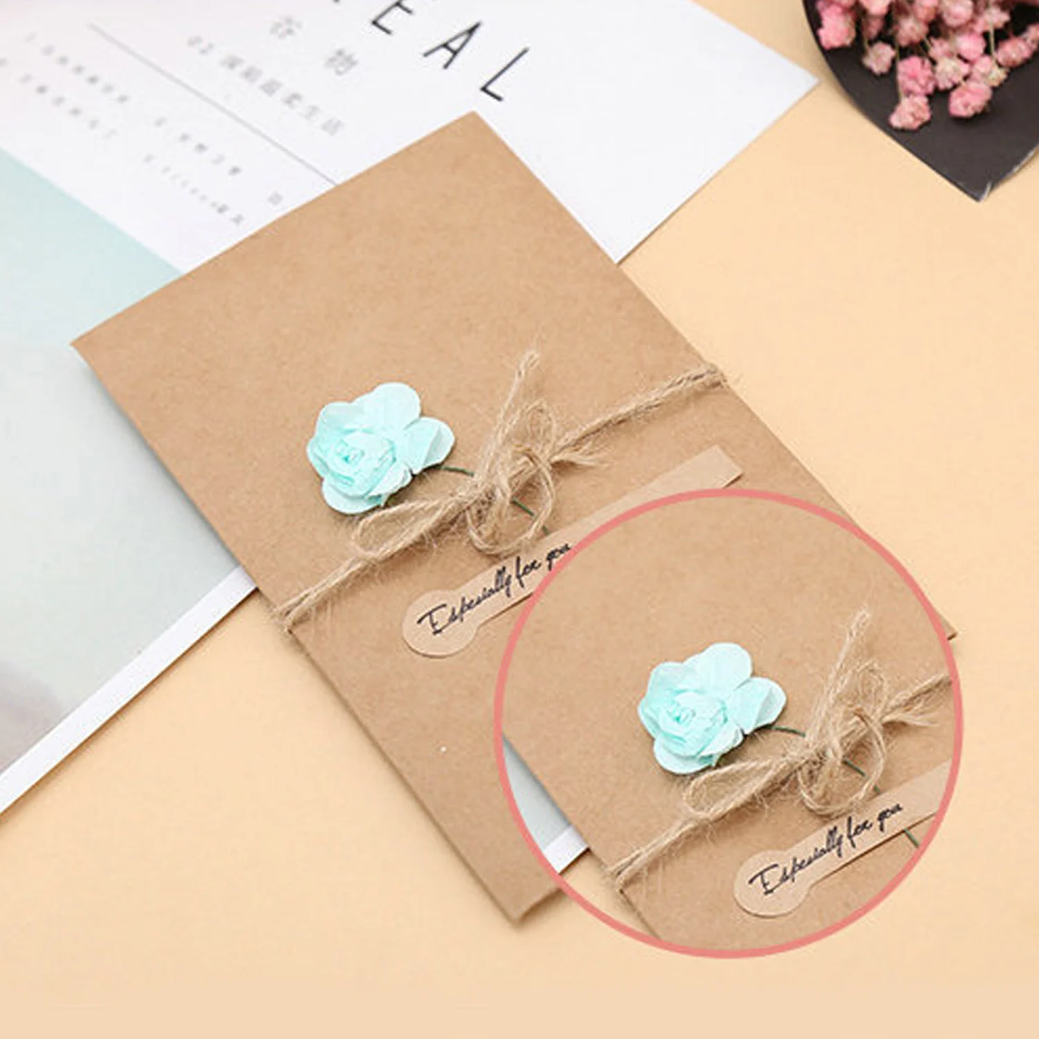 Behogar 10 шт. DIY крафт Бумага спасибо поздравительные открытки Подарочные карты с