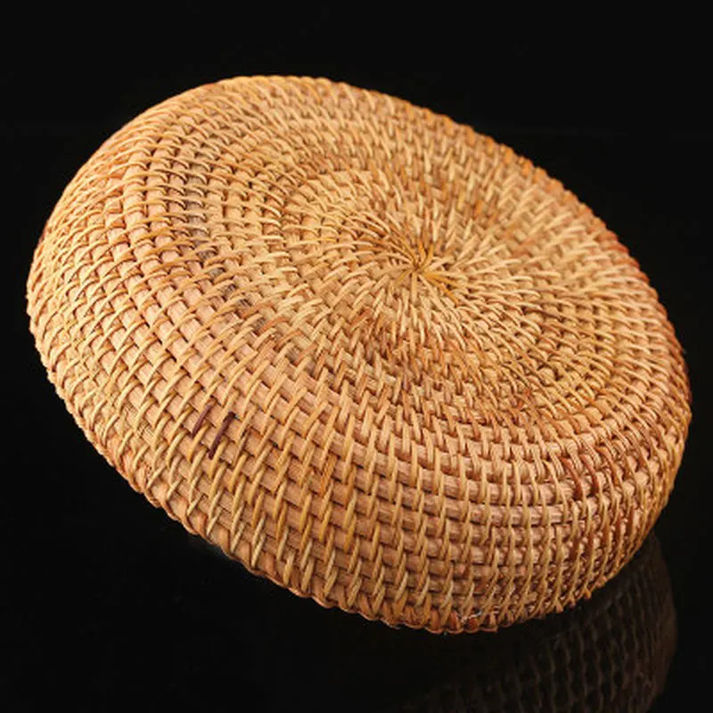 Круглая плетеная Осенняя корзина ручной работы из ротанга для кухни пикника