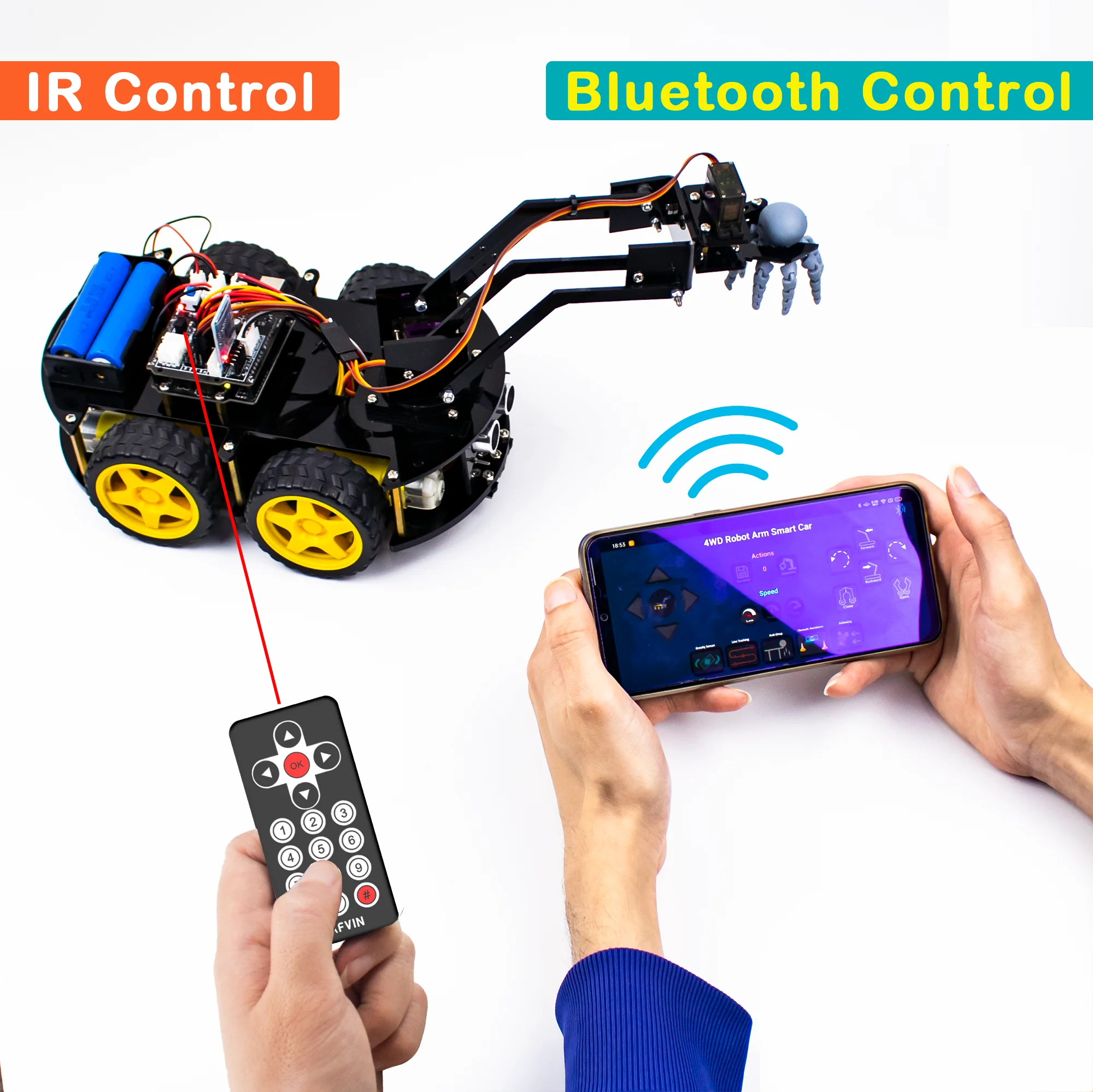 LAFVIN механический 4WD робот рычаг автомобильный комплект для Arduino автомобиль