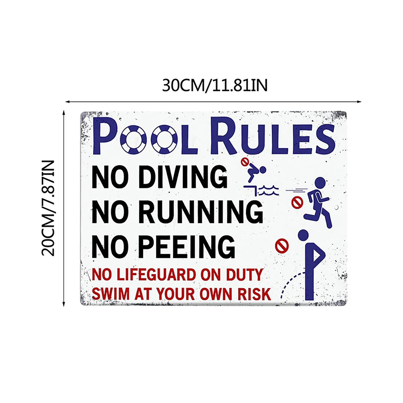 

[ WellCraft ] Beach Pool Rules Fisherman Summer Metal Sign Tin Poster Home Decor Bar Wall Art Painting 20*30 CM Sizer L17