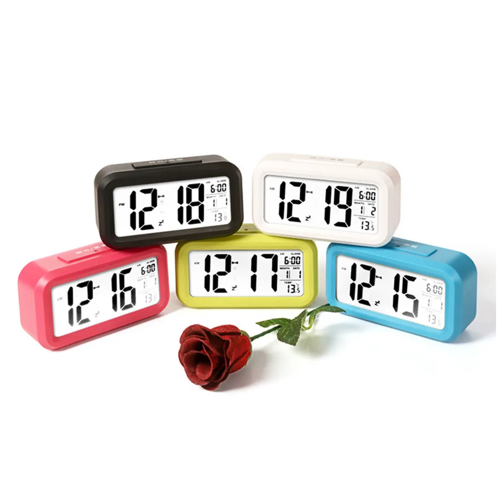 1 шт. светодиодный цифровой будильник электронные часы умный бесшумный дисплей с