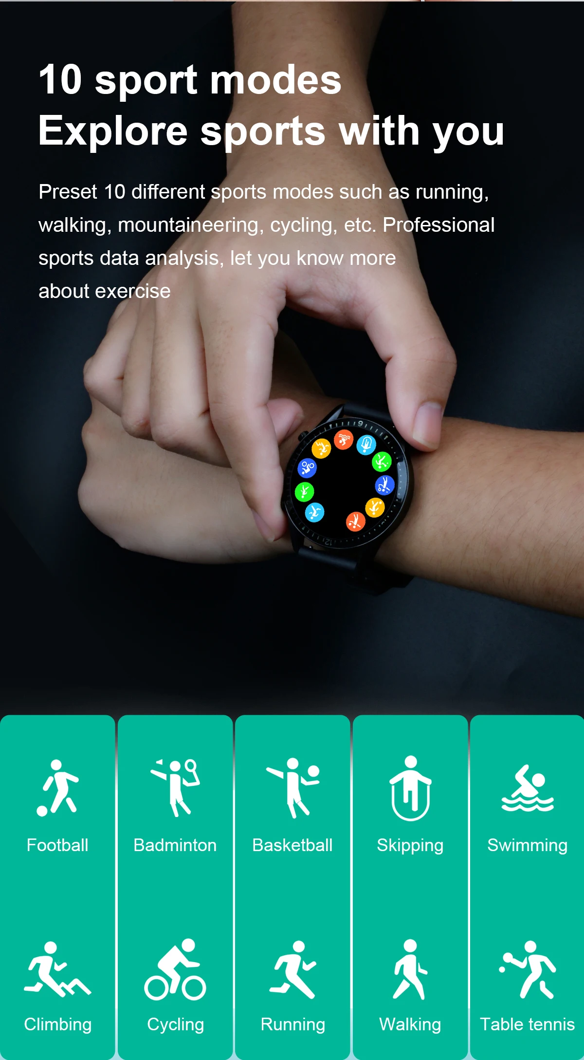 

I9 montre intelligente plein cran tactile rond Bluetooth appel Smartwatch hommes femmes sport Fitness montre tanche horloge
