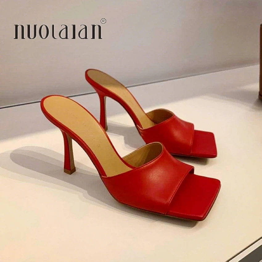 Женские сандалии на высоком каблуке с квадратным носком модные открытым летние