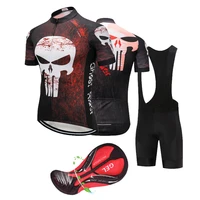 men 2022 cycling jersey set skull road bike clothing bib short summer bicycle clothes pro dress mallot mtb sport wear male suit