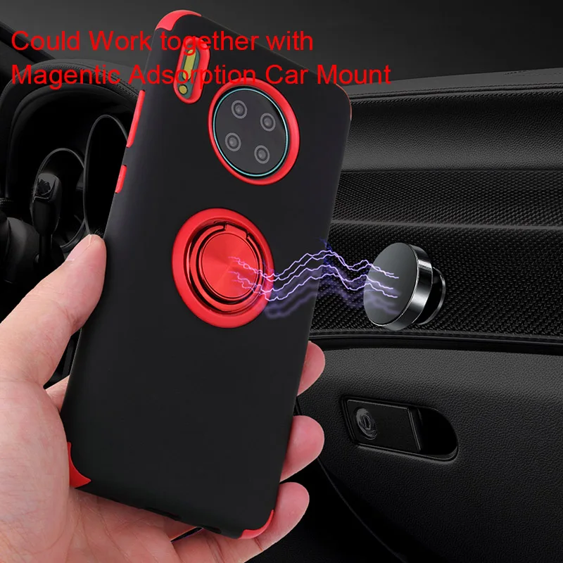 New Arrival Phone Case For Huawei Mate 30 Pro Original Luxury Soft TPU PC Back Full Cover Funda Metal Ring Bracket ShockProof |