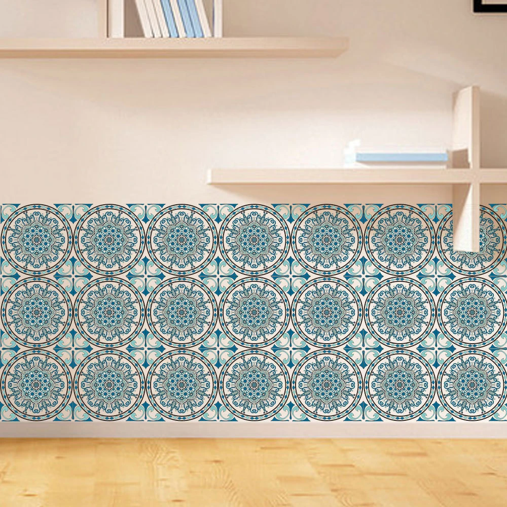 6 шт. Ретро Винтажные наклейки на плитку Ванная комната Кухня Моющиеся