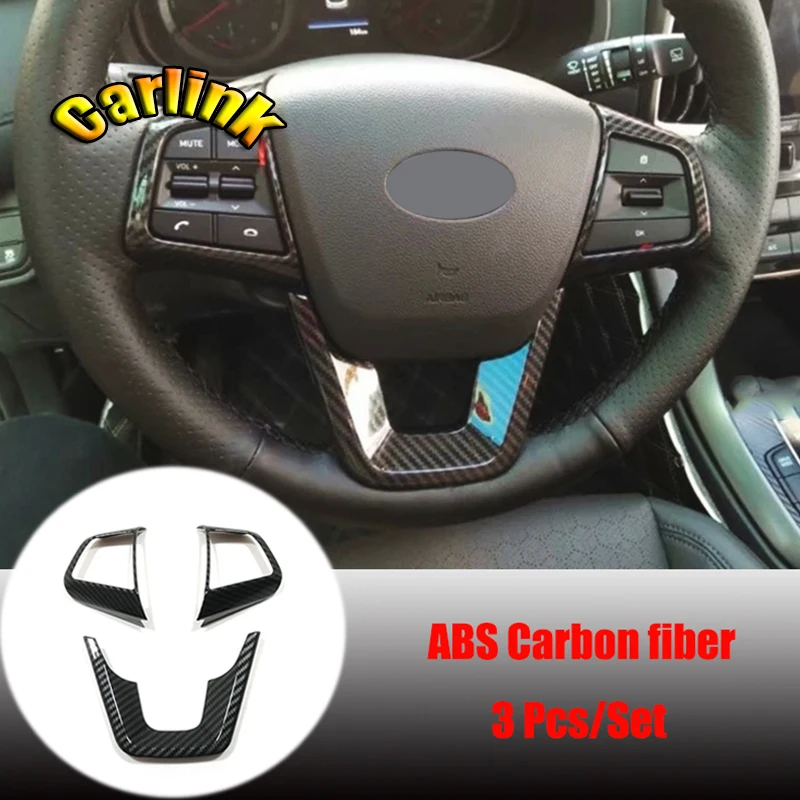 

For Hyundai Creta IX25 2015-2018 Accessories ABS Carbon/Matte Car Steering Wheel Decoration Buttons Cover Trim interior Styling