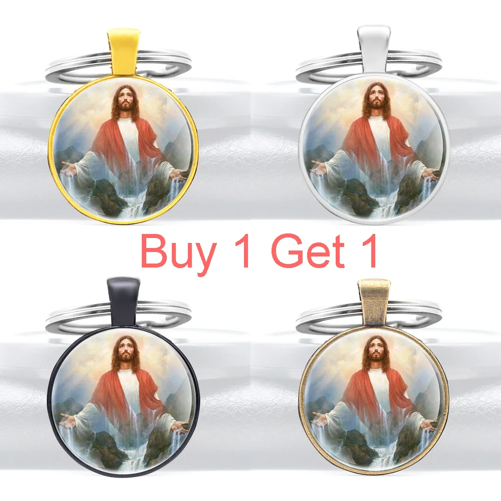 

Купите 1 и получите 1 очаровательную цепочку с Христом, Иисусом Богом, классические мужские и женские ювелирные изделия, брелки