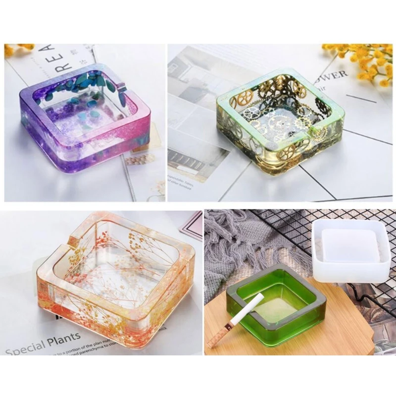 

DIY кристальная эпоксидная подставка для горшка, держатель для ручек, полимерная форма, пепельница, силиконовая форма 16 #