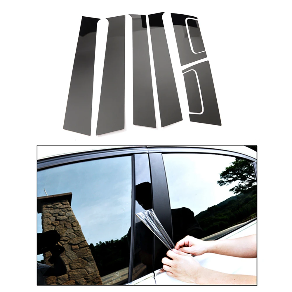 

8pcs/set Car Black PC SIde Door Casement Pillar Cover Trim Auto Exterior Decoration Accessories For Honda HRV HR-V 2016-2020