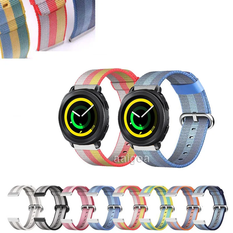 

Ремешок нейлоновый спортивный для наручных часов, плетеный браслет для Samsung Gear Sport S4 Watch 3 41 мм/Active 2, 20 мм 22 мм