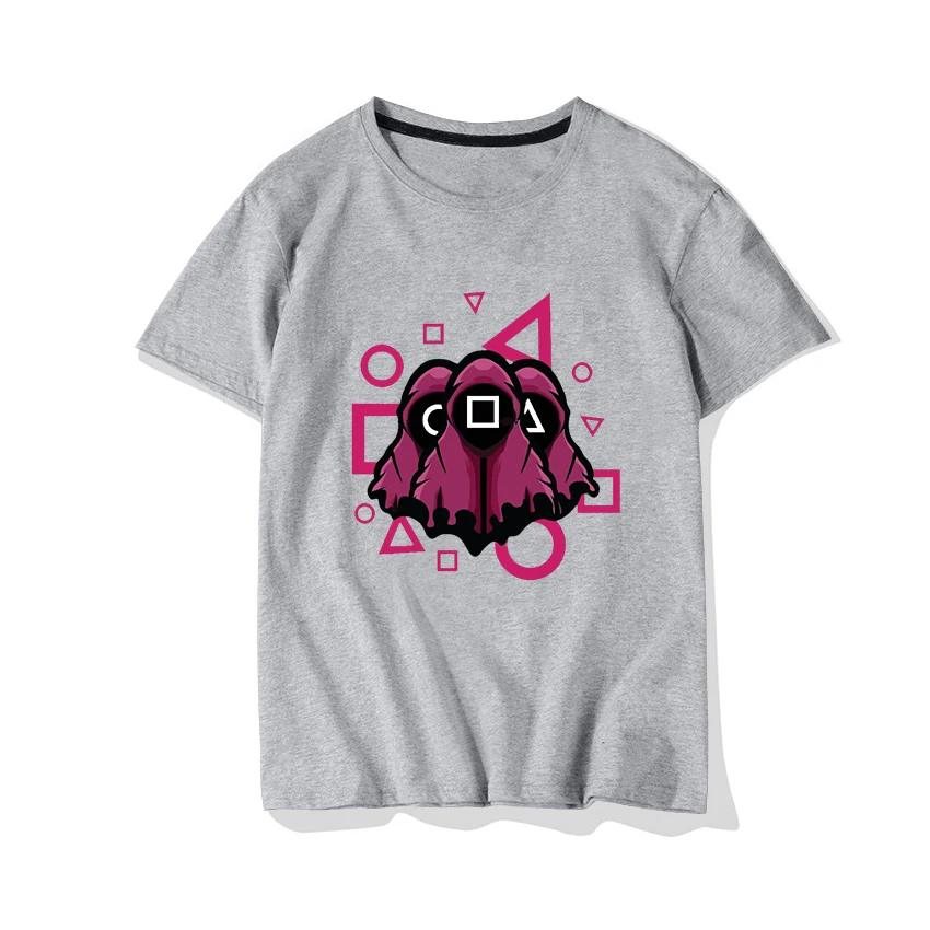 

Игра кальмар 2021 летняя детская футболка для мальчиков и девочек Забавные топы детская одежда игра кальмар наружная футболка Топы