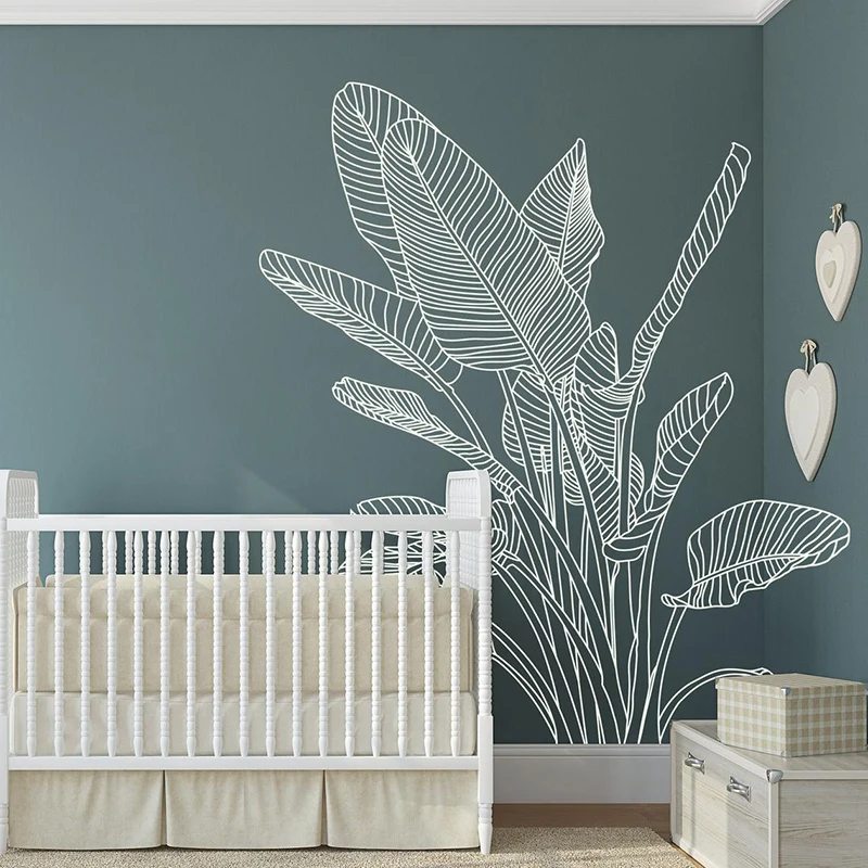

Bird Of Paradise Tropical Plant Wall Decal, Modern Home Decor Vinyl Wall Sticker Room Decoration E223
