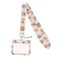 db862 cute cat cartoon neck strap lanyards for key id card gym cell phone strap usb badge holder rope cute key chain gift