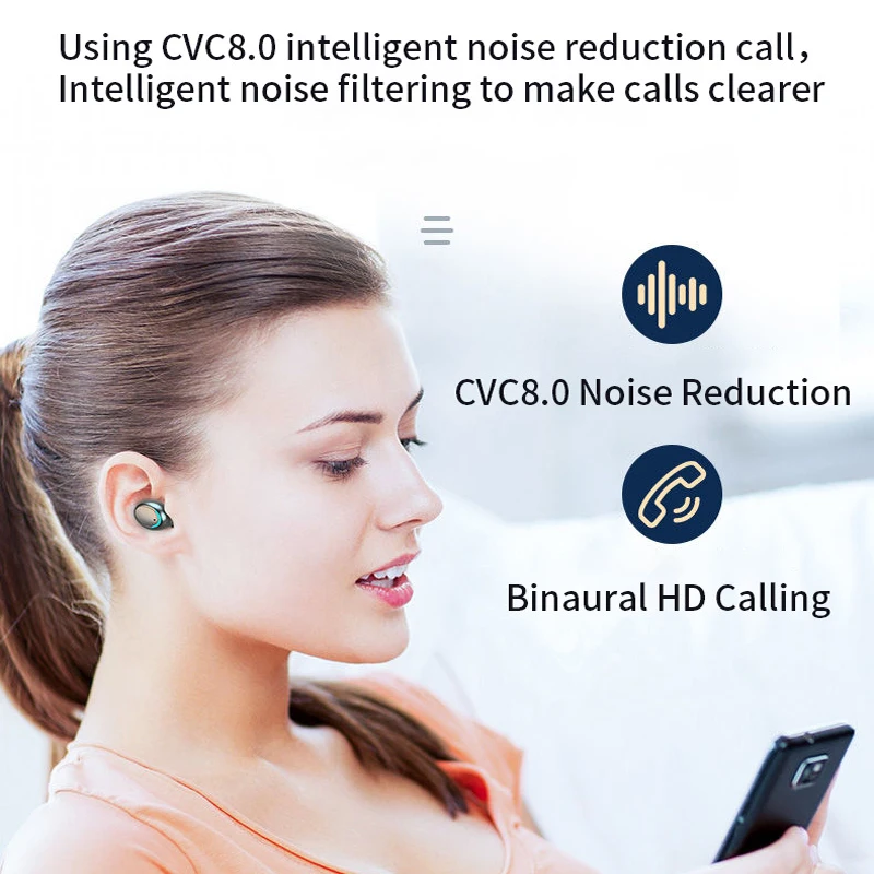 TWS Bluetooth 5 0 наушники 2200 мАч зарядная коробка беспроводные 9D стерео спортивные