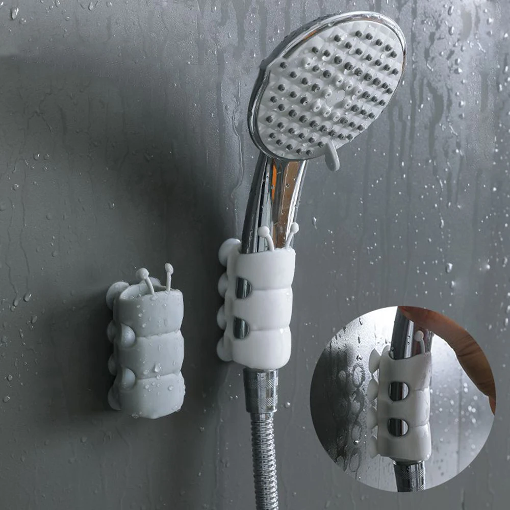

Removable Silicone Shower Head Holder Suction Cup Wall Mount Shower Head Storage Brackets Shelf Rack Bathroom Accessories