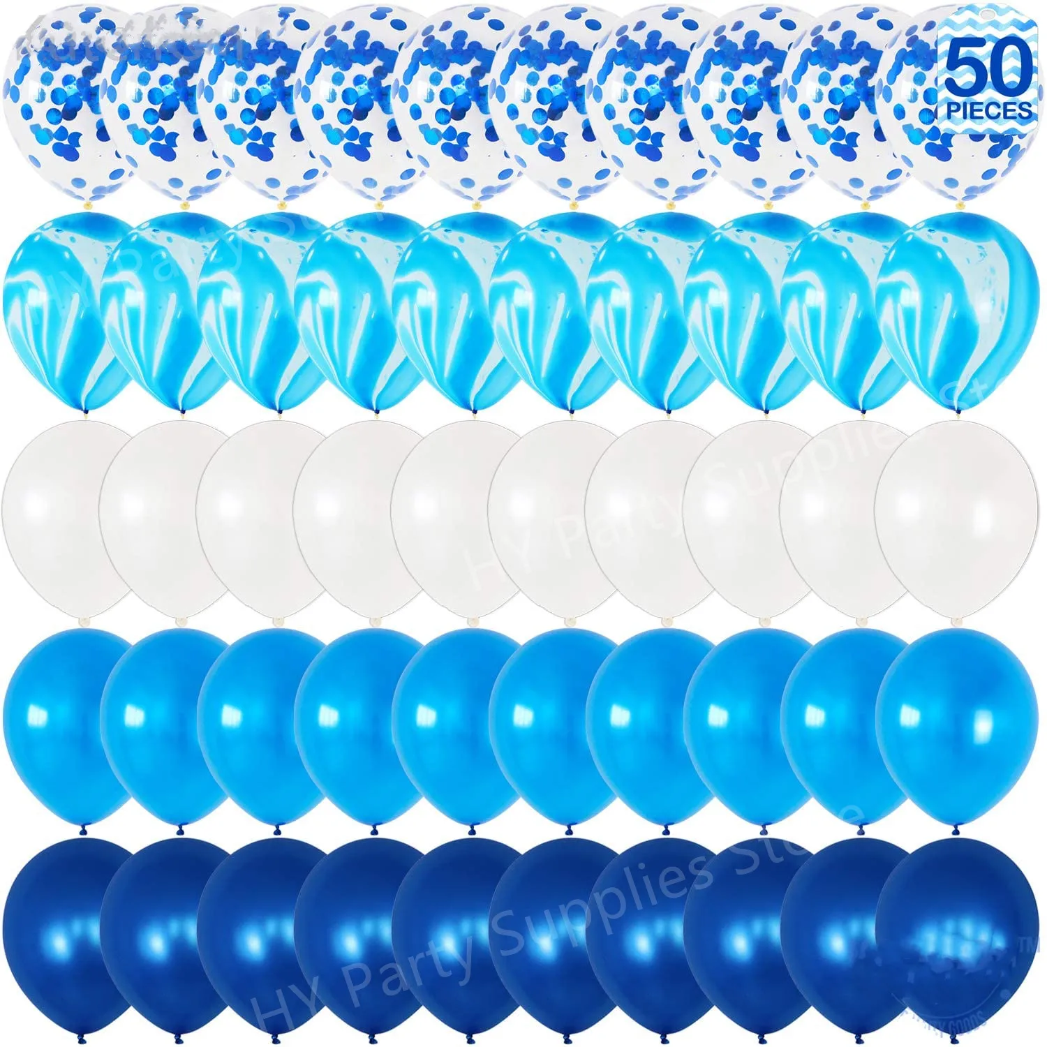 

50 шт. Темно-синие набор воздушных шариков с свадебное платье на день рождения для детей вечерние латекс конфетти воздушные шары-гирлянды Вы...