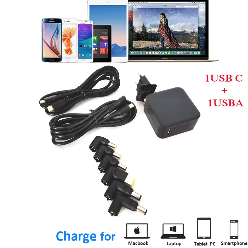 Быстрая зарядка Универсальный USB C Тип ноутбук Зарядное устройство адаптер для