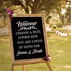 Добро пожаловать в свадьбу, наклейка со знаком, виниловые наклейки, деревенский Свадебный декор, съемная доска, письма, наклейки LW727