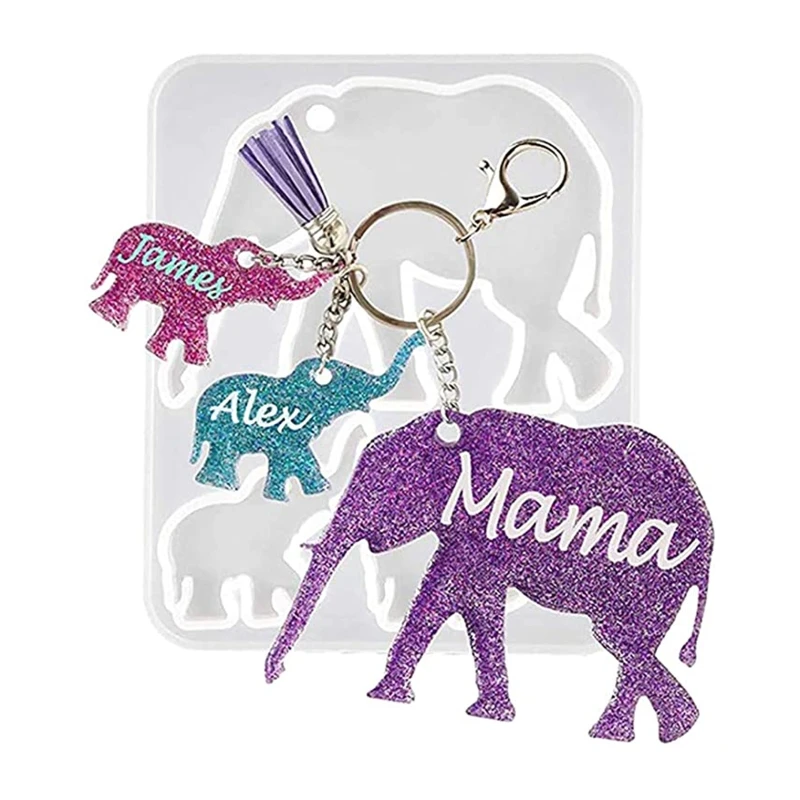 

3Pcs Crystal Epoxy Resin Mold Elephant Alpaca Bear Keychain Casting Silicone Mould Set DIY Crafts Jewelry Pendant Making W0YA