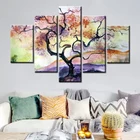 5 панелей, абстрактная картина с изображением дерева жизни, картина маслом, постеры и принты на холсте, пейзаж, настенные картины, домашний декор для стен