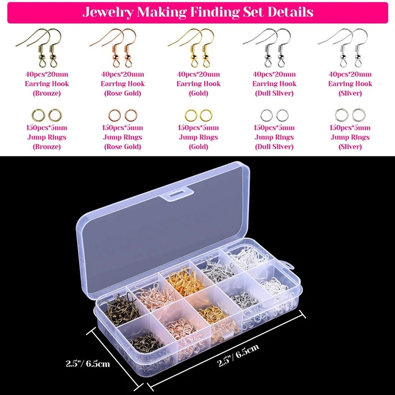 Earring Making Supplies Kit with Hooks Jump Rings Pliers Backs Earrings Holder Cards and Cle | Украшения и аксессуары