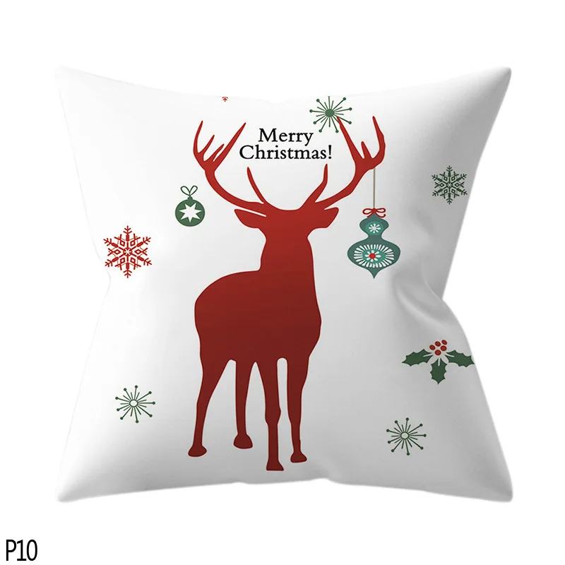 P10 deer 1 шт. 45*45 см Санта-Клаус Merry Christmas Наволочки Чехол новогодний домашний диван Автомобильная подушка Декоративные Чехлы для подушек - Цвет: P10 deer